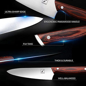 Knife Set, imarku 16-Piece Professional Kitchen Knife Set with Block Wooden, Knife Sharpener , Cleaver Knife for Kitchen, Home & Restaurant