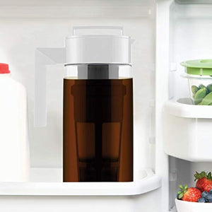 Takeya Patented Deluxe Cold Brew Coffee Maker, 2 qt, White & Patented and Airtight Pitcher Made in the USA, 2 Quart, Blueberry