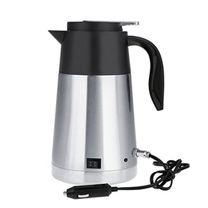 1300ml/44oz Electric Kettles for Car , Stainless Steel Travel Electric Kettle Pot Heated Water Cup Suitable For Boil Water, Brew Coffee, Milk Powder, Boiled Eggs And So On.(12V for Car)