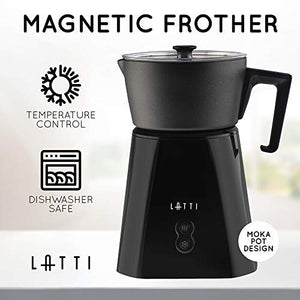 Milk Frother Automatic Detachable, 4 in 1, Foam or steam milk, Hot and Cold Froth for Hot Chocolate, Latte, Cappuccino and Macchiato DISHWASHER SAFE By Latti