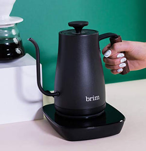 brim Temperature Control Electric Gooseneck Kettle with Capacitive Touch, Black