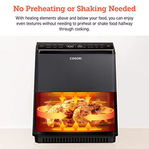 COSORI Dual Blaze 6.8-Quart Air Fryer, No Preheat & No Shake, Precise Temps Prevent Overcooking, Heating Adjusts for a True Air Fry, Bake, Toast, and Broil, Fast Cooking, 1100+ In-App Recipes, 1750W