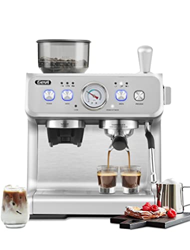 Gevi Espresso Machine & Coffee Maker - 20Bar Semi Automatic Espresso Machine With Grinder & Steam Wand – All in One Espresso Maker & Latte Machine for Home Dual Heating System