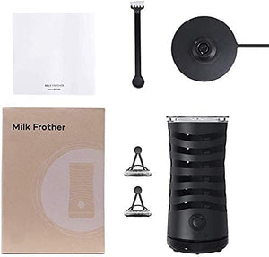Milk Frother, Electric Milk Steamer Automatic Soft Foam Maker Silent Operation for Cappuccino, Latte,Black, A02, one size