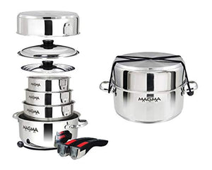 Magma 10 Piece Nesting Stainless Steel Cookware Set for Non-Induction