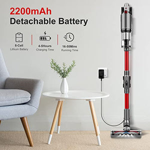 Cordless Vacuum Cleaner,Whall 25kPa Suction 280W Brushless Motor 4 in 1 Foldable Cordless Stick Vacuum Cleaner, up to 55 Mins Runtime,Lightweight Handheld Vacuum for Home Hard Floor Carpet Pet Hair