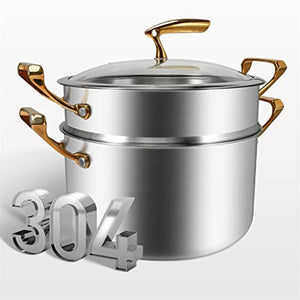 YFQHDD Cookware Set Soup Pot Milk Pot Frying Pan Steamer Pot Double Boilers Cooking Pot Set Kitchen Non-Stick Pan Saucepan