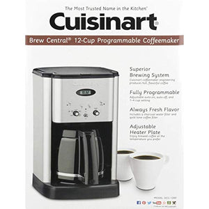 Cuisinart DCC-1200 12 Cup Coffeemaker, Black/Silver With Filters