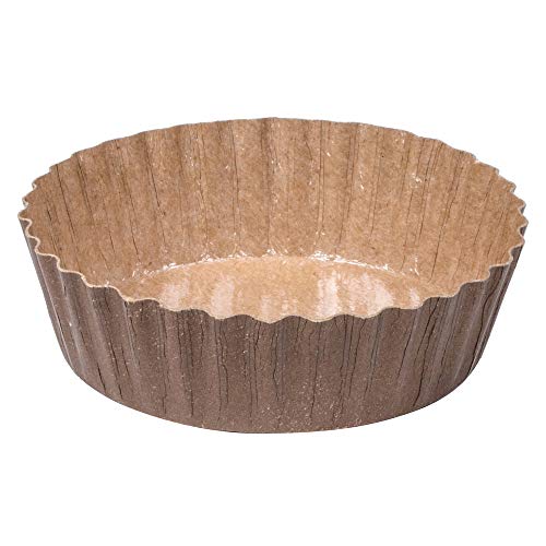 SOLUT! 91068 Fluted Wall Round Baking Cup, 5.7 oz. Capacity, 4" Diameter x 1-1/8" Depth, Paper, Kraft/Brown (Pack of 1200)