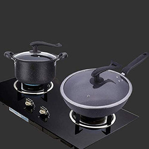 WALNUTA Nonstick Cookware Pots and Pans Set, 3 Piece, black