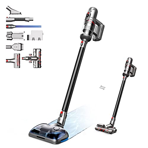 Puppyoo T12 Plus Rinse Cordless Stick Mopping Vacuum, 2-in-1 Lightweight Handheld Stick Vacuum Cleaner with Wet Mopping Mode, HEPA Filtration, 185AW Suction Power, Up to 70min Run Time