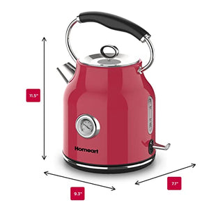 Homeart Electric Kettle, Stainless Steel, Stylish, 1.7 Liter, Red