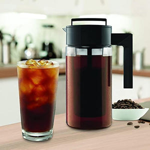 900ML Cold Brew Iced Coffee Maker With Non-Slip Silicone Handle And Improved Filter,Coffee Kettle,Black,PC