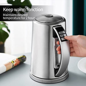 DOPUDO Smart Electric Kettle, 1.7 Liter Variable Temperature Control Tea Kettle with LED Polychrome Indicators, Auto-Shutoff and Boil-Dry Protection, Cordless Stainless Steel Kettle to Keep Warm for Coffee and Hot Water