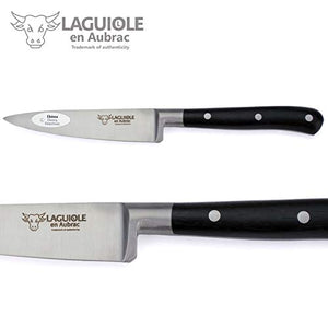 Laguiole en Aubrac french 5-piece cook's knife set - handles mixed woods - magnetic knife block Artelegno Milano 03 - forged kitchen knives France