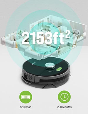 HYGGIE Robot Vacuum with LIDAR Mapping Technology, Robot Vacuum Cleaner Sweep and Mop 2-in-1, 2700Pa Suction, 200 mins Runtime, APP & Voice & Remote Control, Anti-Dropping for Hard Floors