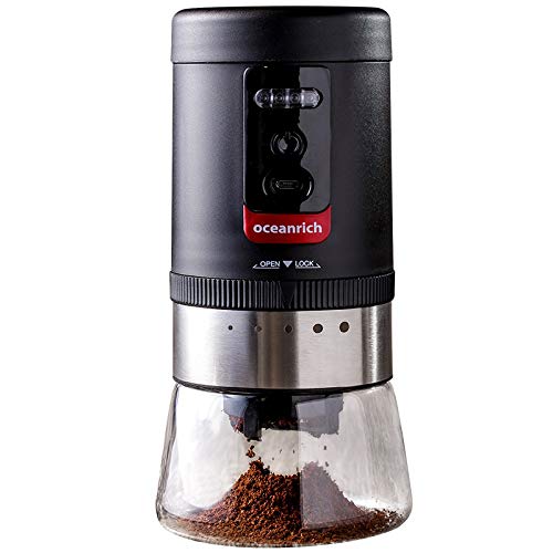 electric coffee grinder rechargeable ceramic burr coarseness 20g adjustable 5 grind settings suitable for kinds of brew method