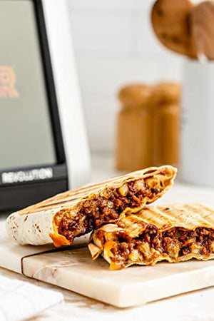 Revolution InstaGLO R270 Touchscreen Toaster. 2-Slice, high-end design, brushed platinum finish. The ultimate toasting experience with high-speed smart settings for 34 bread types including Panini Press mode, Warming Rack mode and Gluten Free mode.