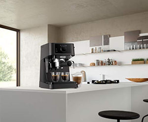 De'Longhi Stilosa EC230.BK, Traditional Barista Pump Espresso Machine, Espresso and Cappuccino, Black