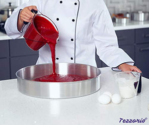 Tezzorio Aluminum Round Cake Pan, 16" x 4" Smooth-Sided Layer Cake Pan, Professional Bakeware
