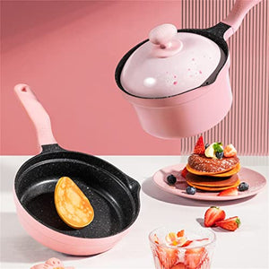 Cook Nonstick Cookware Set Pan Pan Pan with Lid Set for All Induction Cooktops 18cm (Color : A, Size (A (A