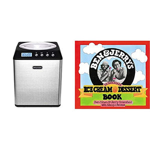 Whynter ICM-201SB Upright Automatic Ice Cream Maker 2 Quart Capacity Built-in Compressor, Stainless Steel Mixing Bowl, 2.1 & Ben & Jerry's Homemade Ice Cream & Dessert Book