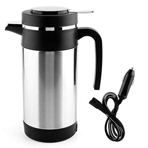 Senyar Electric Kettle 1000ML Stainless Steel Car Electric Kettle Coffee Tea Thermos Water Heating Cup 12V