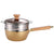 Traditional Nonstick Pot Japanese Yukihira Saucepan with Glass Lid, Wooden Handle And Food Steamer Stainless Steel Saucepan Milk Sauce Pan(Gold),22cm/8.7in