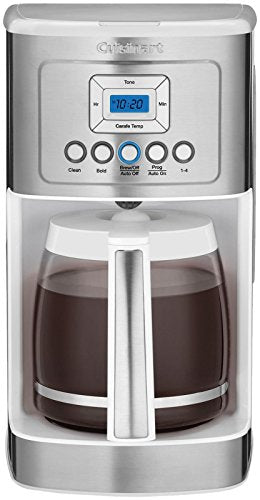 Cuisinart CPT-180WP1 Metal Classic 4-Slice toaster, White & DCC-3200W Perfectemp Coffee Maker, 14 Cup Progammable Coffeemaker with Glass Carafe, White