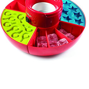 Salton Treats Gummy Candy Maker, Make Gummy Worms, Keys, Stars and Heart Shaped Candy with Reusable, Dishwasher Safe Silicone Molds Perfect for Kids, Parties, Custom Flavors, Red (GM1707)