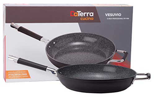 Professional 13 Inch Nonstick Frying Pan | Italian Made Ceramic Nonstick Pan by DaTerra Cucina | Sauté Pan, Chefs Pan, Non Stick Skillet Pan for Cooking, Sizzling, Searing, Baking and More