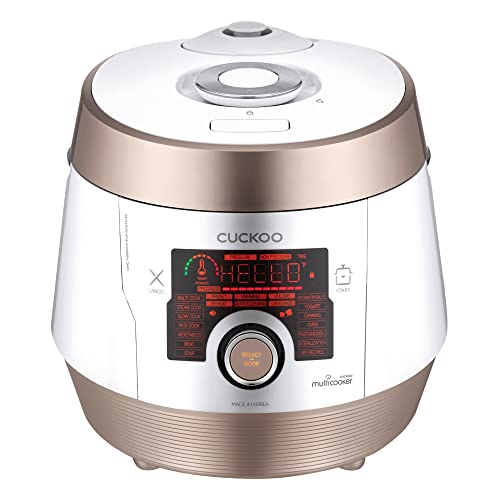 CUCKOO CMC-ASB601F | 6QT. 8-in-1 Electric Pressure Cooker | 14 Menu Options: Rice, Slow Cooker, Sauté, Steamer, Sous Vide & More, Stainless Steel Inner Pot, Made in Korea | White/Gold