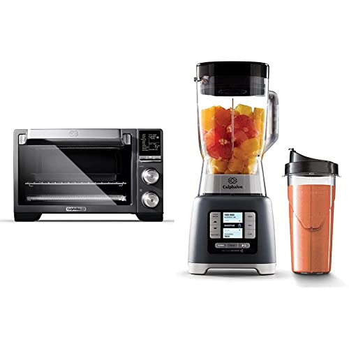 Calphalon Performance Air Fry Convection Oven, Countertop Toaster Oven, Dark Stainless Steel & 2099742 ActiveSense 2 Liter Blender with Blend N Go Smoothie Cup, Gray