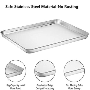 PDGJG Stainless Steel Baking Tray Steamed Sausage Dish Rectangle Fruit Plate Pizza Bread Pastry Storage Tray Bakeware Tool (Size : 33171.5CM)