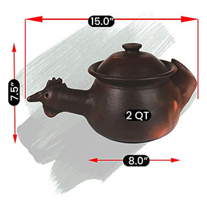Ancient Cookware® Pomaireware Novelty Clay Hen Soup Pot, 2 Quart