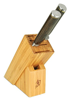 Shun Cutlery Premier 3-Piece Build-A-Block Set, Kitchen Knife and Knife Block Set, Includes 8” Chef's Knife, Honing Steel, & Knife Block, Handcrafted Japanese Kitchen Knives