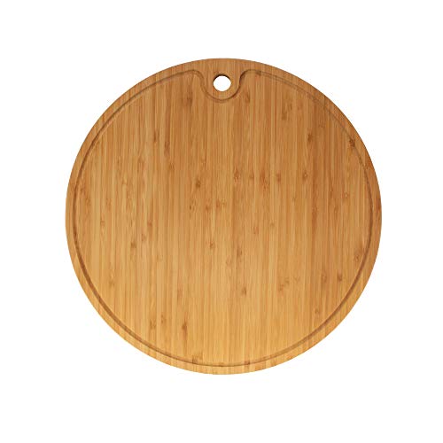 BambooMN Bamboo Round Cutting and Serving Board, Charcuterie Board - 15" diameter x 0.75" thickness - 3 Pieces