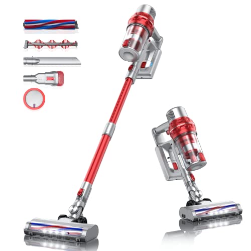 BuTure Cordless Vacuum, 26KPa Powerful Stick Vacuum,35min Runtime Lightweight Vacuum Cleaners with Telescopic Tube and Detachable Battery Handheld Vacuum for Carpet/Floor/Pet/Stair