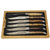 Laguiole en Aubrac Luxury Fully Forged Full Tang Stainless Steel Steak Knives 6-Piece Set, Mixed Burl Wood Handles, Stainless Steel Polished Bolsters