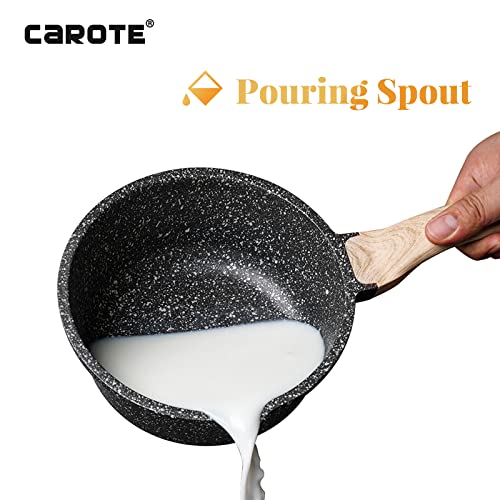 CAROTE Granite Non Stick Flat Roti Tava, Induction Base Swiss Coated Dosa  Pan, Tawa (Black, PFOA Free, 28cm, 5-ply, 4mm Coating)