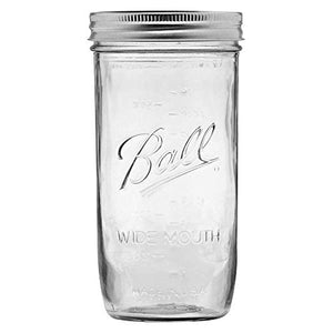 Ball Wide Mouth Pint and Half Glass Mason Jars with Lids and Bands, 24-Ounces, 9-Count