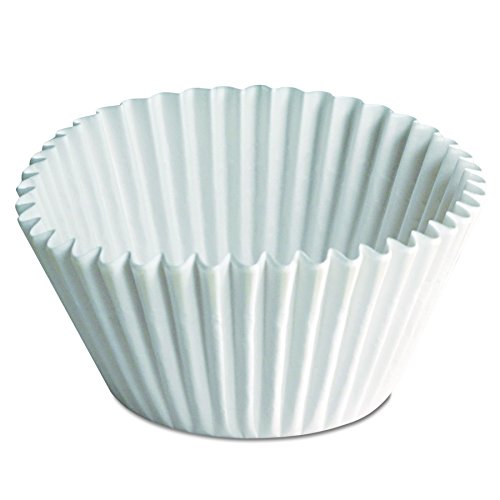Hoffmaster 610070 2-1/4 Inch Bottom Width by 1-7/8 Inch Wall Height 6 Inch White Fluted Paper Bake Cup 500-Pack (Case of 20)