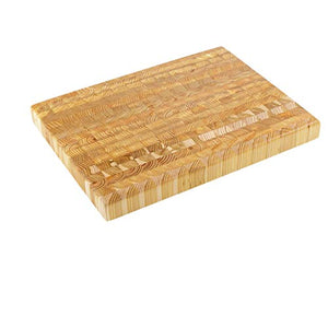 Larch Wood Canada End Grain Medium Cutting Board, Handcrafted for Professional Chefs & Home Cooking, 17-3/4" x 13-1/2" x 1-5/8" plus Larch Wood Beeswax and Mineral Oil Conditioner (1.6 oz/ 45g)