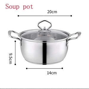 Cookware Set with Glass Lid Induction Bottom Stainless Steel Body Saucepan