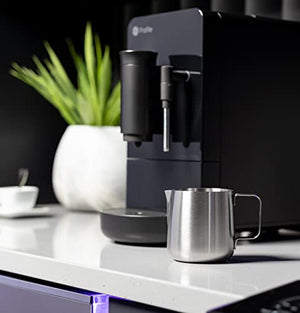 GE Profile Automatic Espresso Machine + Milk Frother | Brew in 90 Seconds | 20 Bar Pump Pressure for Balanced Extraction | Five Adjustable Grind Size Levels | WiFi Connected for Customization | Black