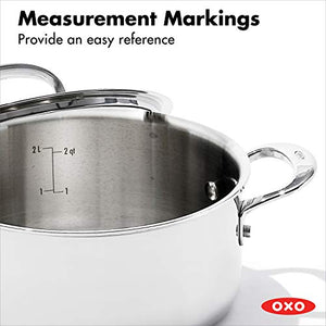 OXO Good Grips Pro Tri Ply Stainless Steel Dishwasher Safe Nonstick Cookware Pots and Pans Set, 13 Piece