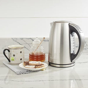 Electric Kettle by Cuisinart, 1.7-Liter Capacity, Cordless 1500-Watts for Fast Heat Up, Stay Cool Non-Slip Handle, Stainless Steel, CPK-17P1