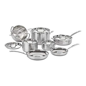 Cuisinart MCP-12N MultiClad Pro 3-Ply Stainless Steel 12-Piece Cookware Set