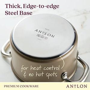 Anolon Ascend Hard Anodized Induction Nonstick Saucepan/Saucepot with Lid, Dishwasher Safe, 4 Quart, Bronze