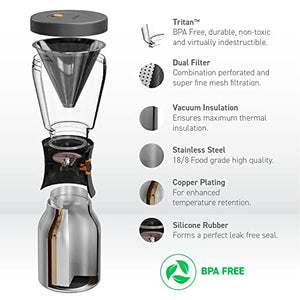 Asobu Coldbrew Portable Cold Brew Coffee Maker With a Vacuum Insulated 34oz Stainless Steel 18/8 Carafe Bpa Free …